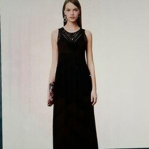 Anthropologie Black Macrame Day Dress